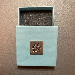 Small Blue Gift Box with Silver Paw Print